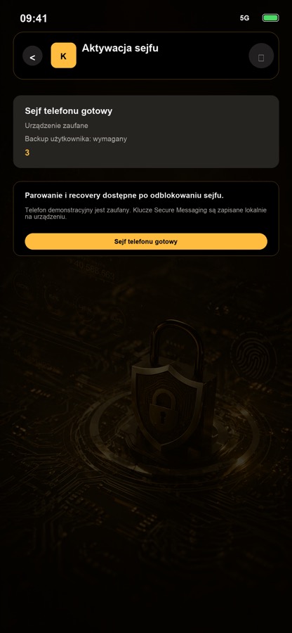 Aktywacja sejfu urządzenia